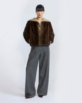 Oversized long-haired mink fur jacket
