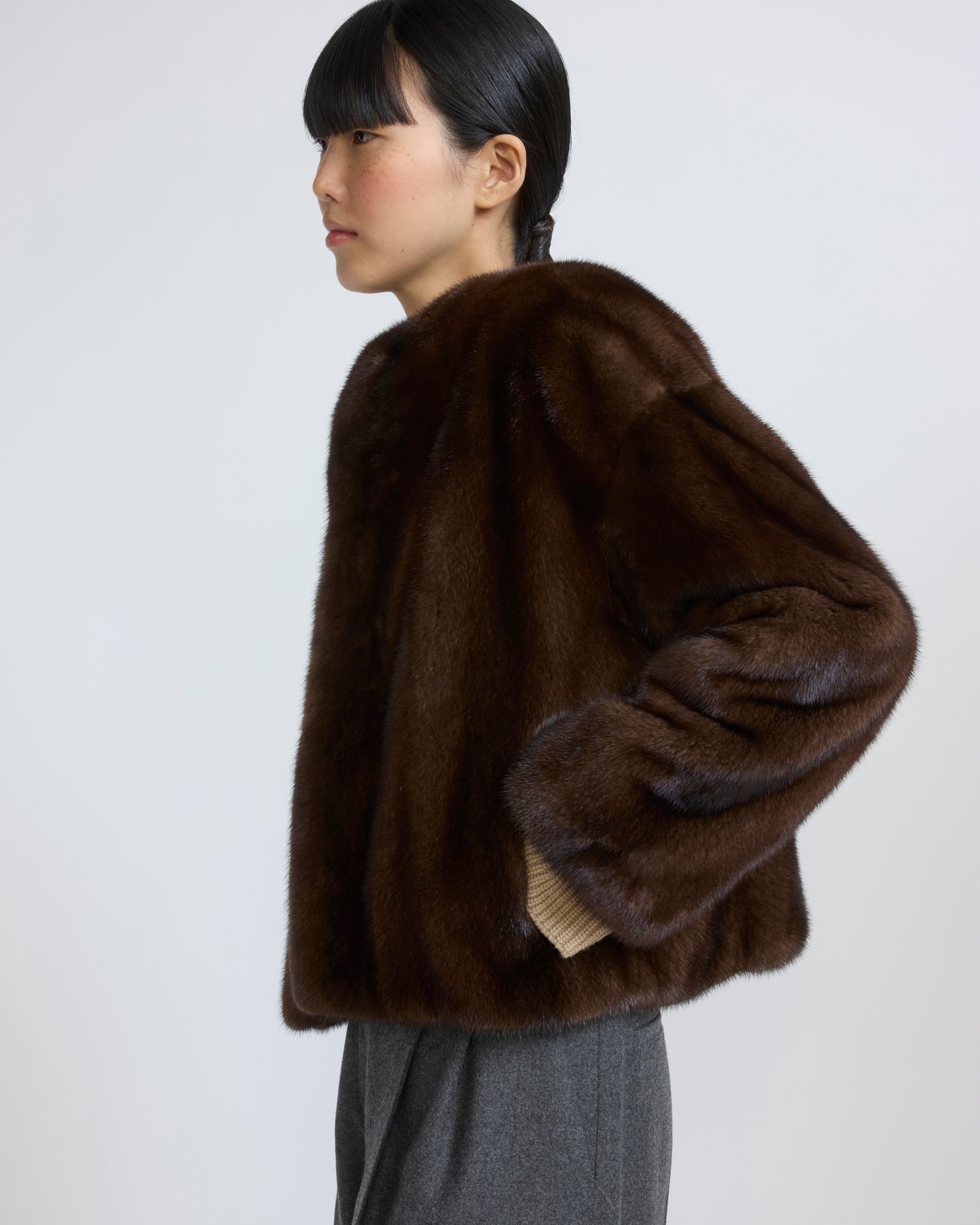 Oversized long-haired mink fur jacket - Yves Salomon - New Fall/Winter Collection