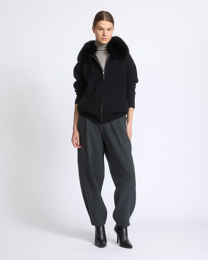 Merino knit jacket with fox fur - Yves Salomon - New Fall/Winter Collection