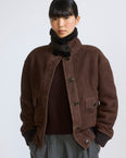 Lambskin shearling bomber jacket