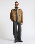 Lambskin shearling bomber jacket