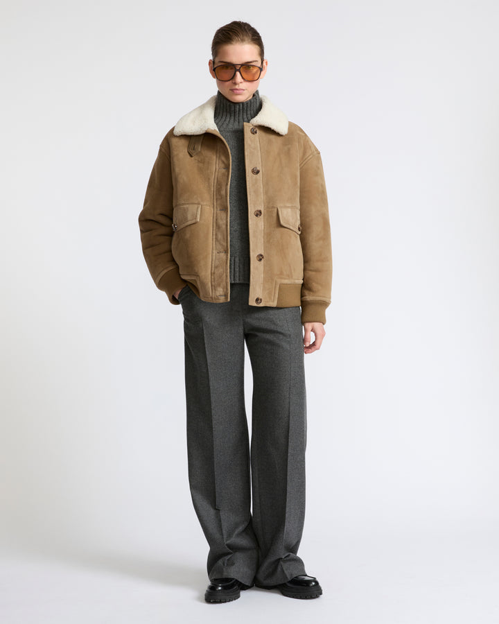 Lambskin shearling bomber jacket - Yves Salomon - New Fall Winter Collection