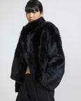 Reversible short Toscana lambskin shearling jacket