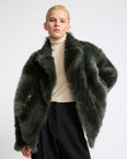 Toscana lambskin shearling pea coat