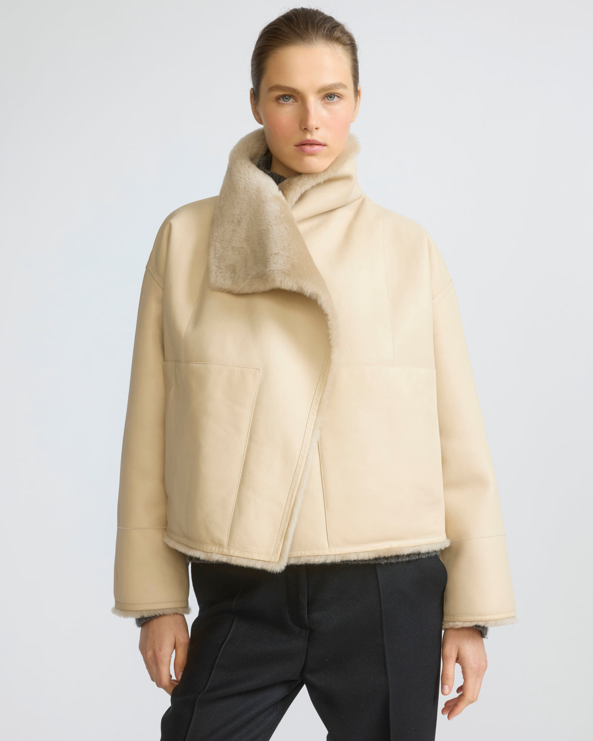 Reversible short Lacon lambskin shearling jacket - Yves Salomon - New Fall/Winter Collection