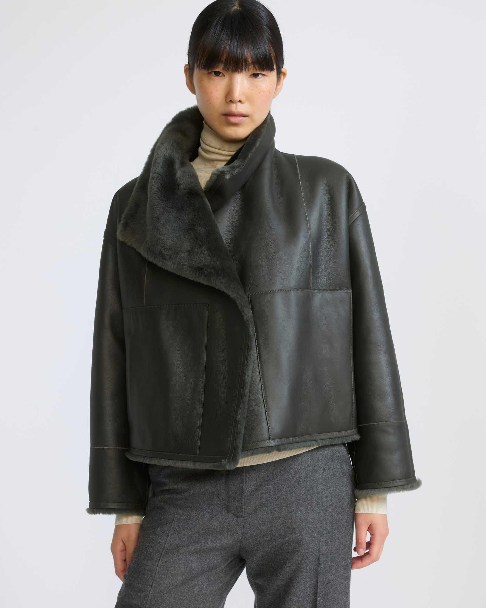 Reversible short Lacon lambskin shearling jacket - Yves Salomon - New Fall/Winter Collection