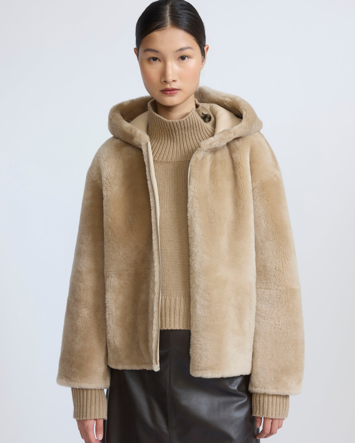 Hooded Merino lambskin shearling jacket - Yves Salomon - New Fall/Winter Collection