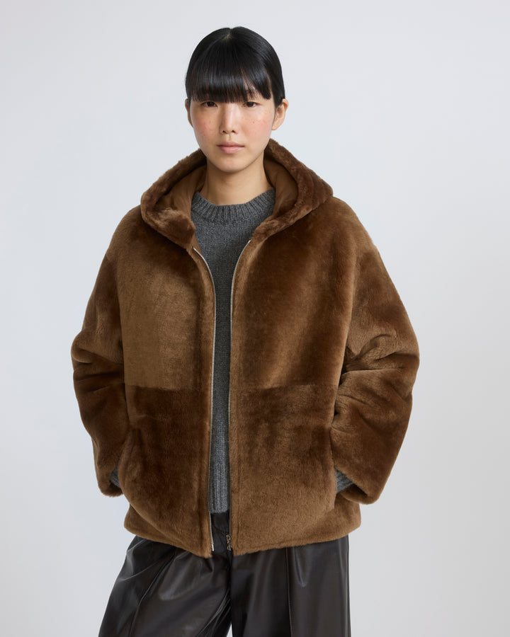Hooded Merino lambskin shearling jacket - Yves Salomon - New Fall/Winter Collection