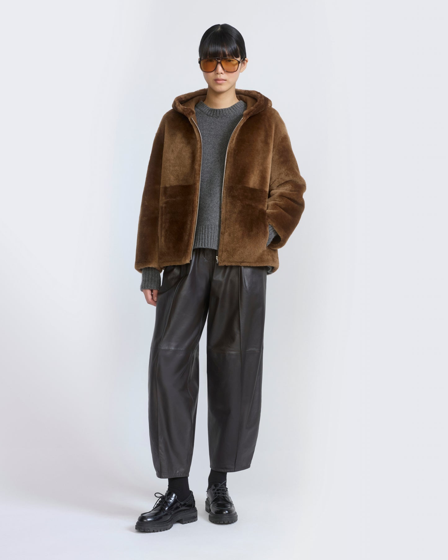 Hooded Merino lambskin shearling jacket - Yves Salomon - New Fall/Winter Collection