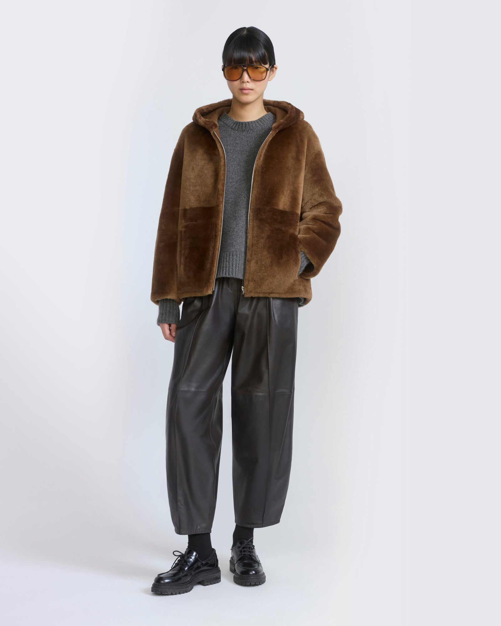 Hooded Merino lambskin shearling jacket - Yves Salomon - New Fall/Winter Collection