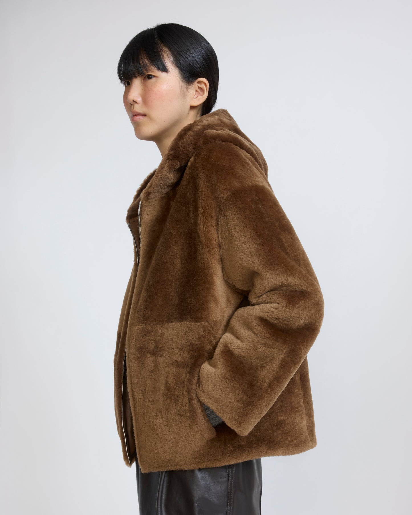 Hooded Merino lambskin shearling jacket - Yves Salomon - New Fall/Winter Collection