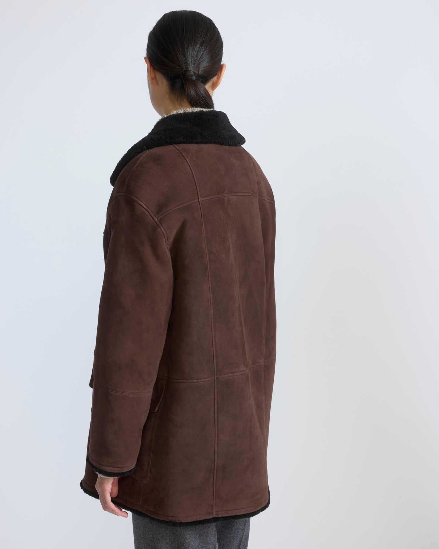 Curly Merino lambskin shearling pea coat - Yves Salomon - New Fall/Winter Collection