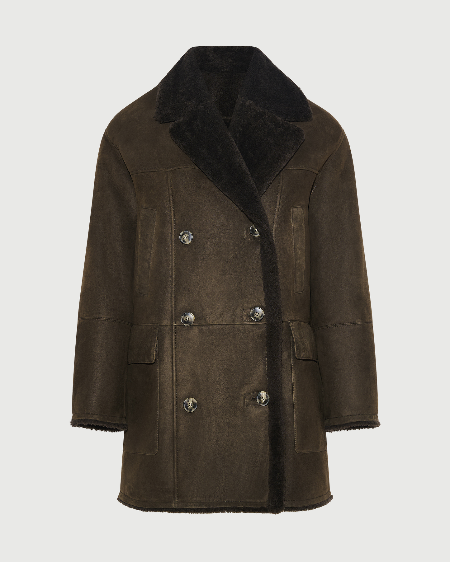 Curly Merino lambskin shearling pea coat - Yves Salomon - New Fall Winter Collection