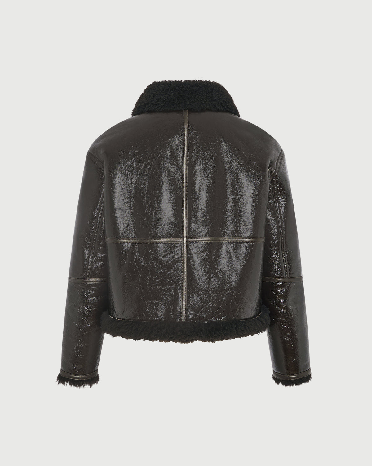Short varnished Merinillo lambskin shearling jacket - Yves Salomon - New Fall/Winter Collection