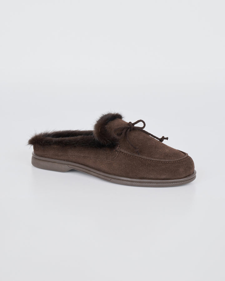 Suede leather and mink fur mules - Yves Salomon - New Fall/Winter Collection