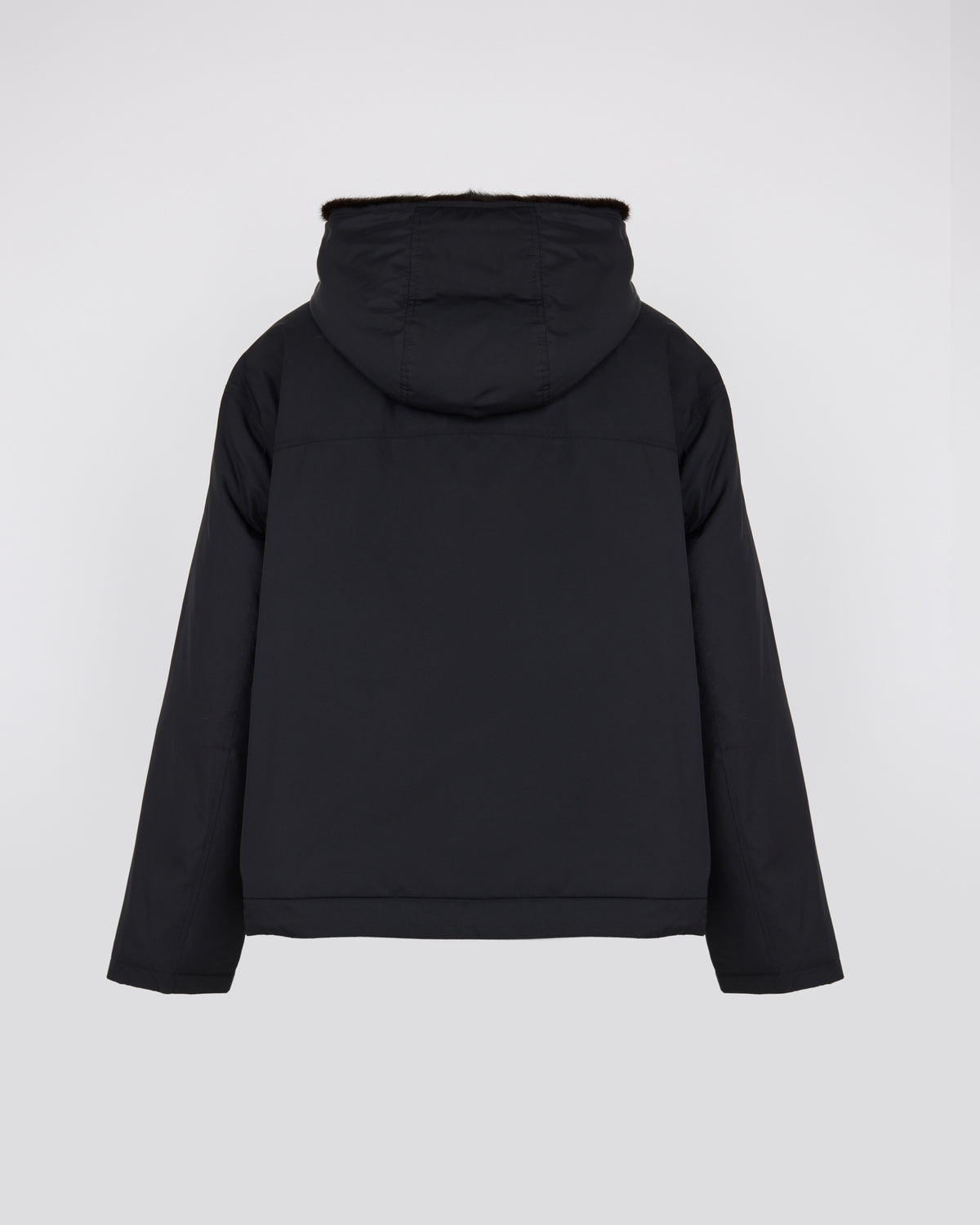 Short smooth hooded down jacket in water-repellent technical fabric with mink fur lining - Yves Salomon - New Fall/Winter Collection