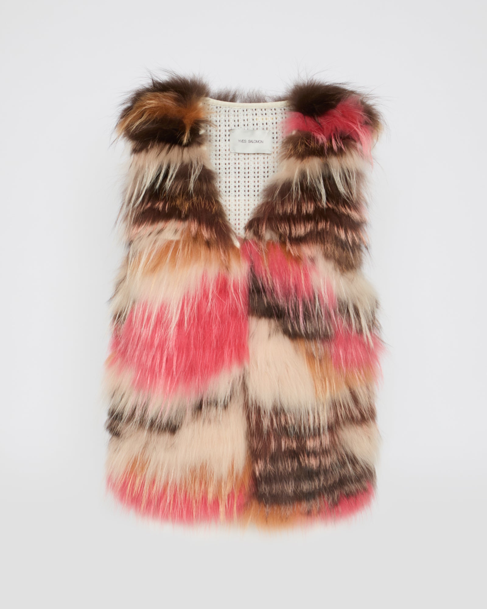 Winter sale & boxing day Yves Salomon -Sleeveless multicolor fur gilet