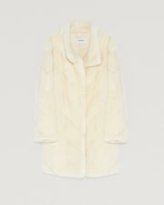 Long mink jacket with collar