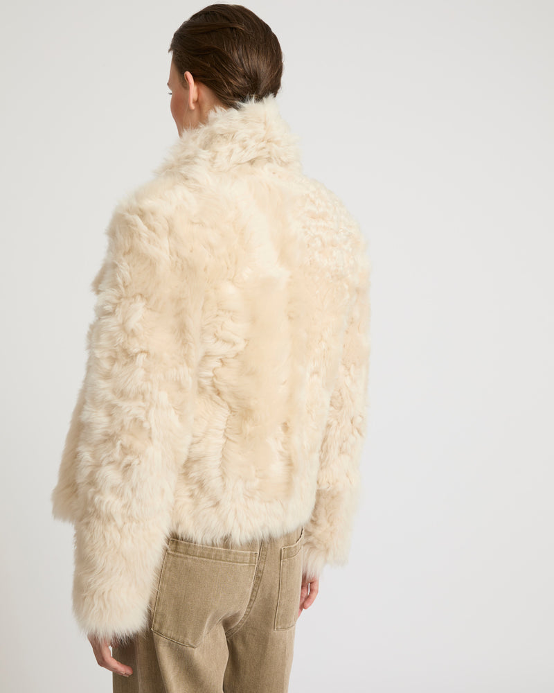 Short jacket in Toscana lambskin - white