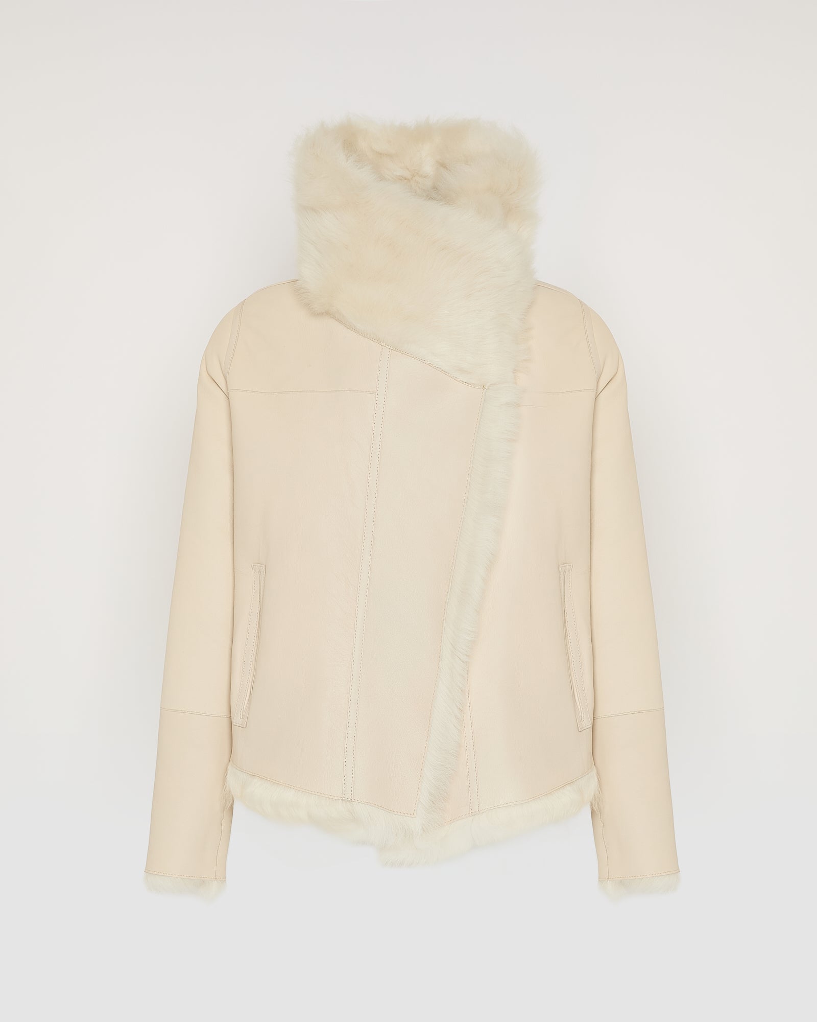 Short jacket in Toscana lambskin - white - Yves Salomon – Yves