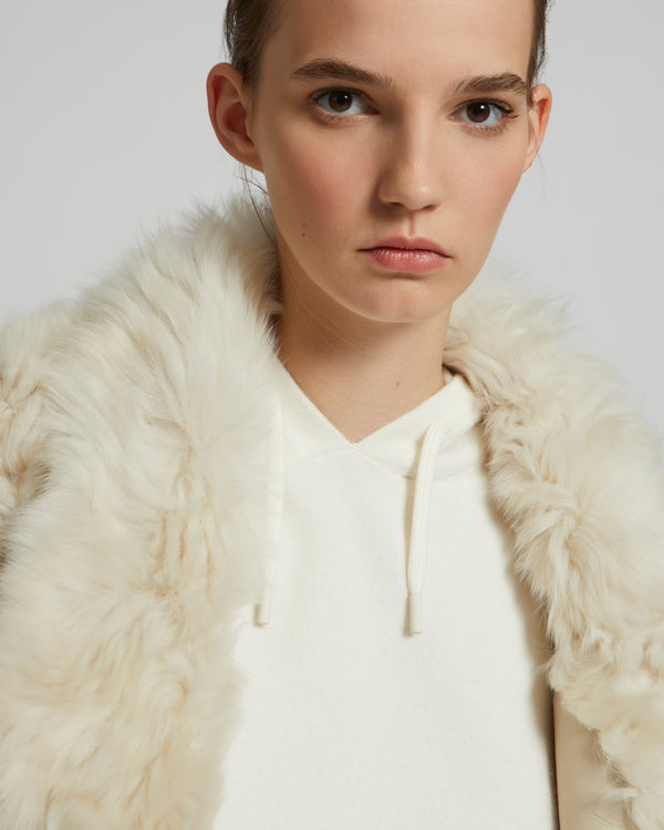 Short jacket in Toscana lambskin - white - Yves Salomon