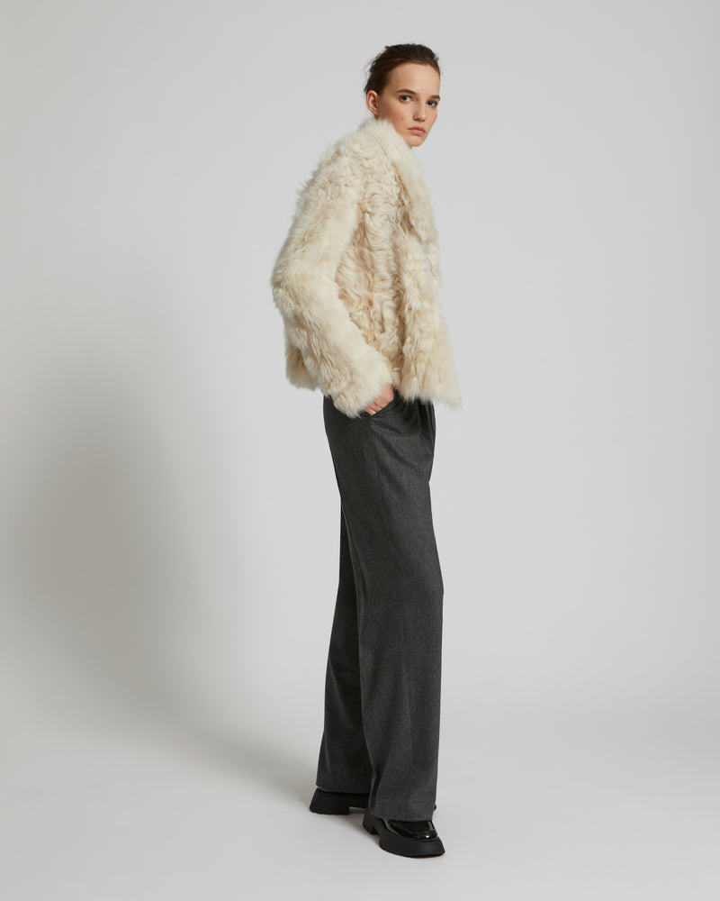 Short jacket in Toscana lambskin - white - Yves Salomon