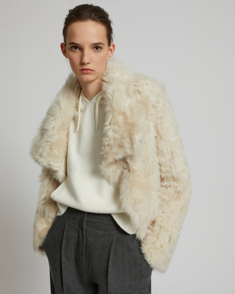 Short jacket in Toscana lambskin - white - Yves Salomon