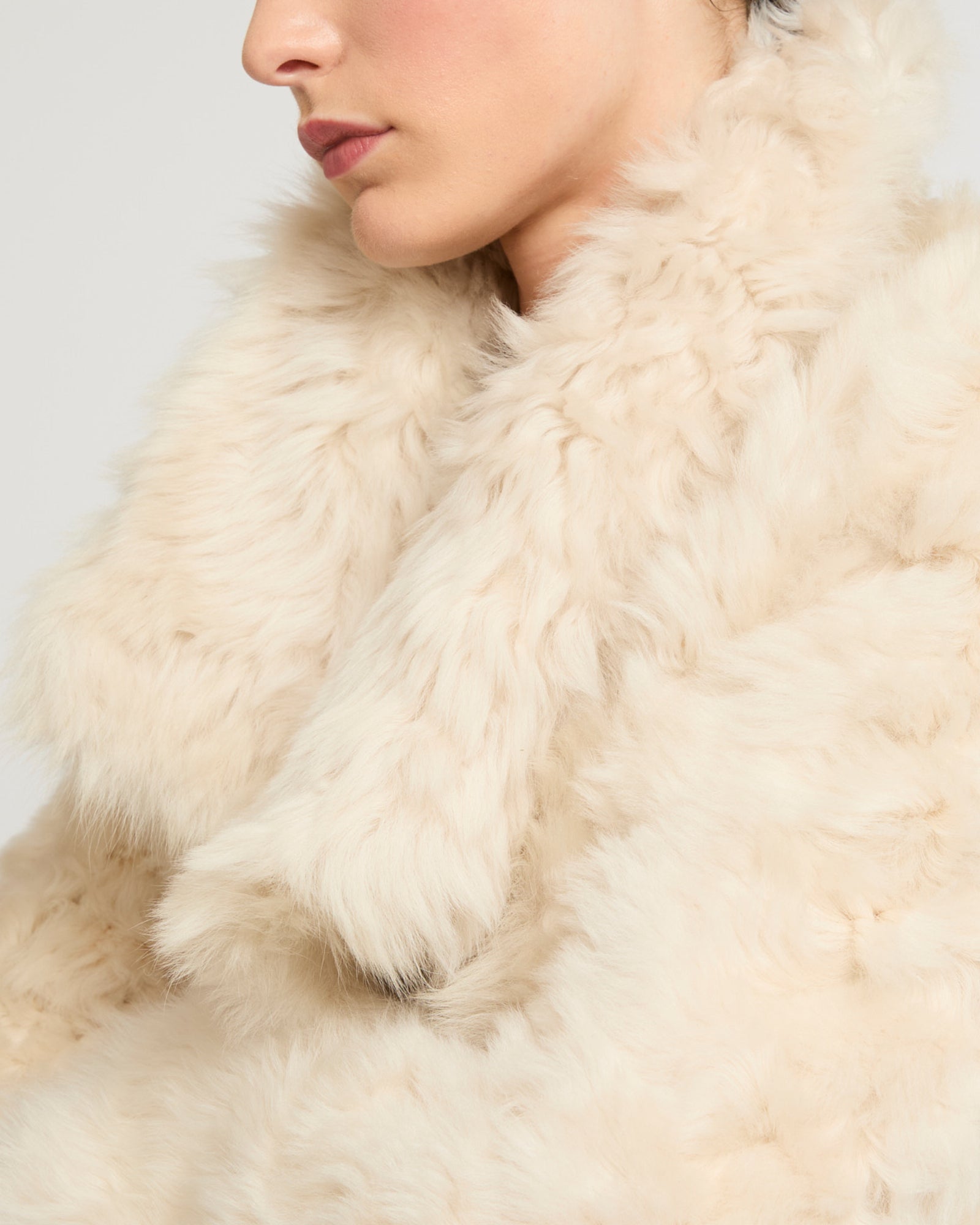 Short jacket in Toscana lambskin - white - Yves Salomon – Yves