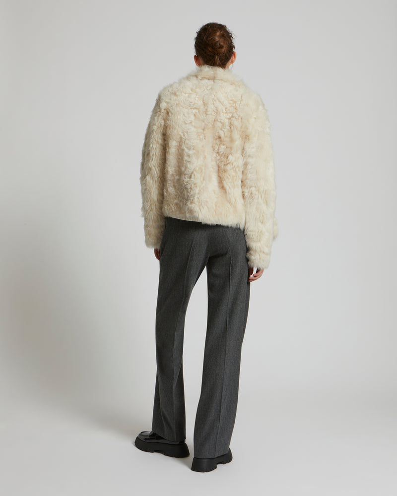 Short jacket in Toscana lambskin - white - Yves Salomon