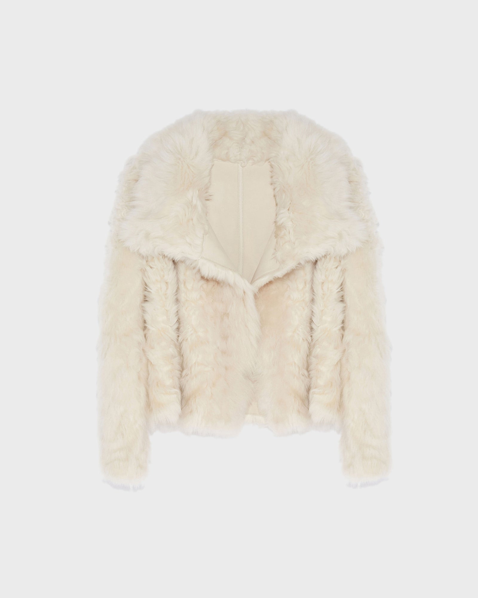 Short jacket in Toscana lambskin - white - Yves Salomon