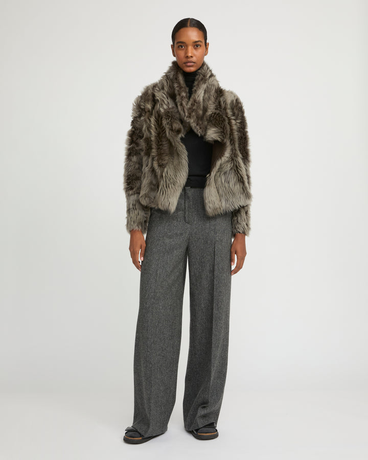 Short jacket in Toscana lambskin