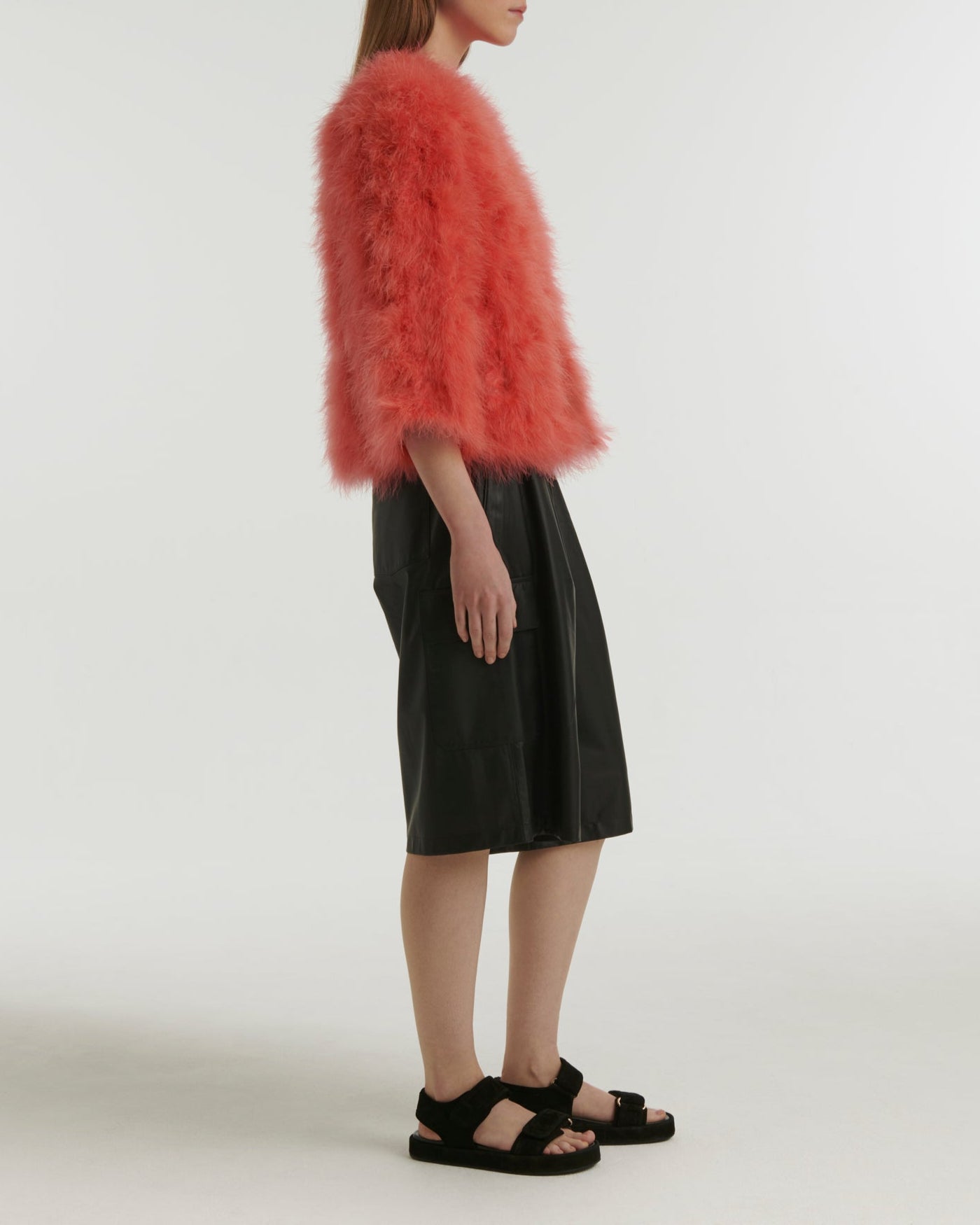 Cropped feather jacket -Yves Salomon