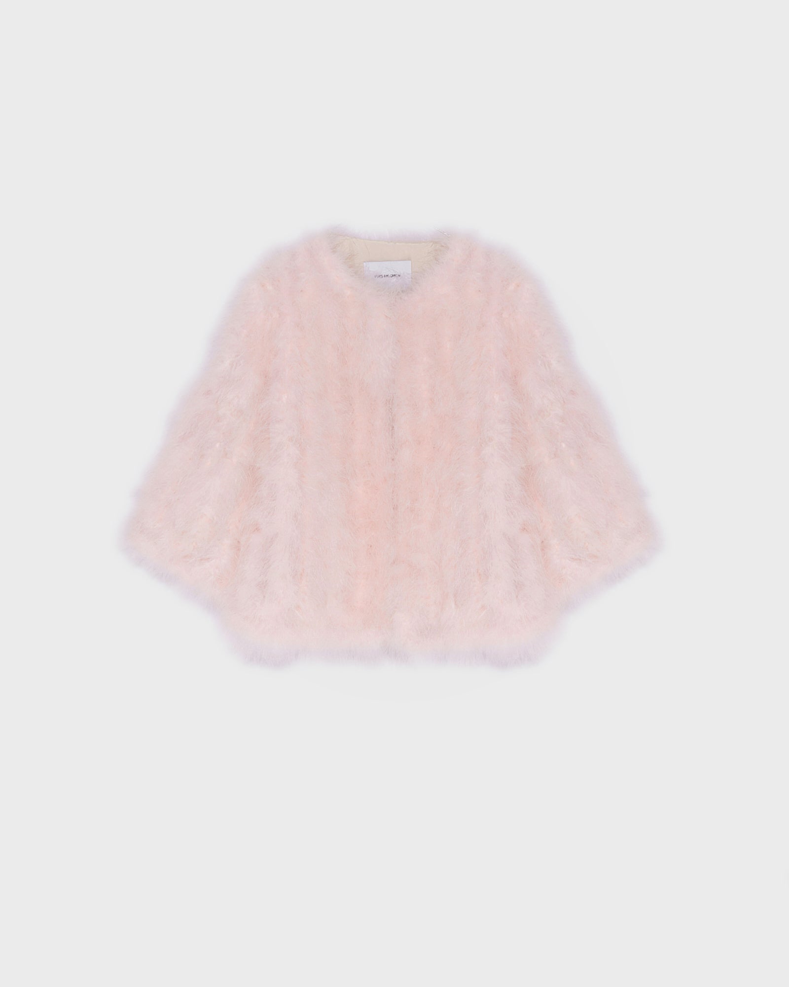 Cropped feather jacket - pink - Yves Salomon – Yves Salomon US