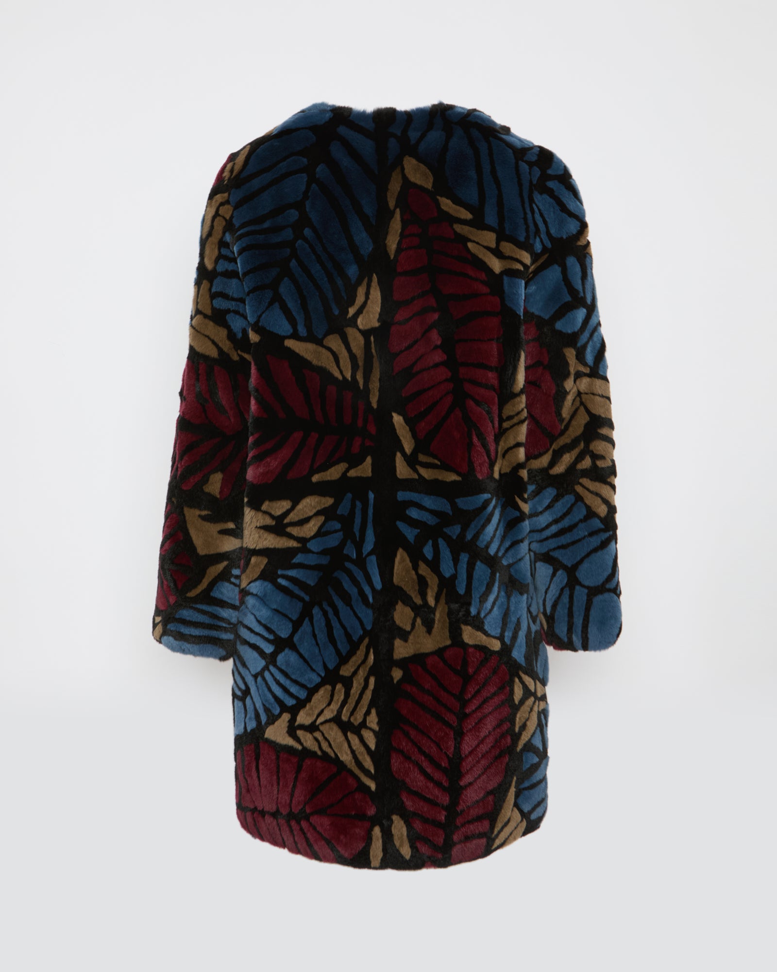 Balck Friday 2025 - Yves Salomon - Long Rex rabbit coat with leaf motif