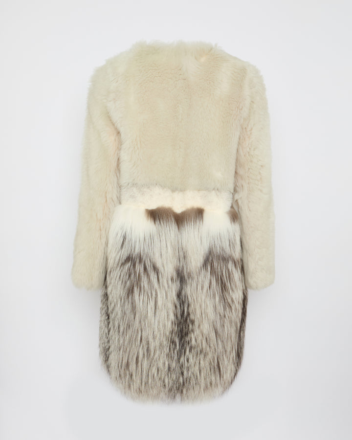 Balck Friday 2025 - Yves Salomon - Long coat in lamb, fox and mink