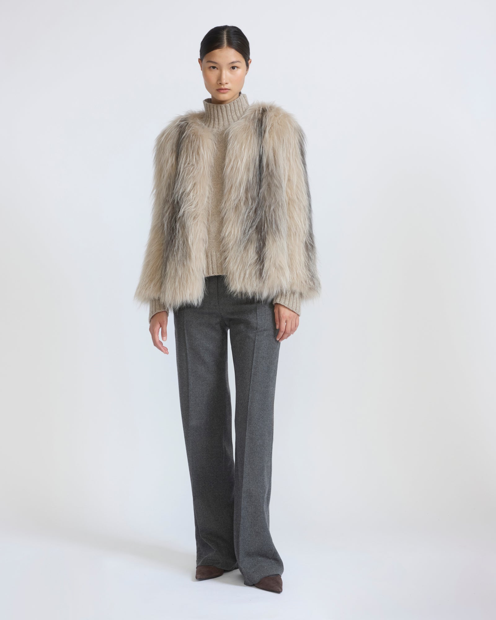 Knitted short fox fur jacket - Yves Salomon - New Fall/Winter Collection