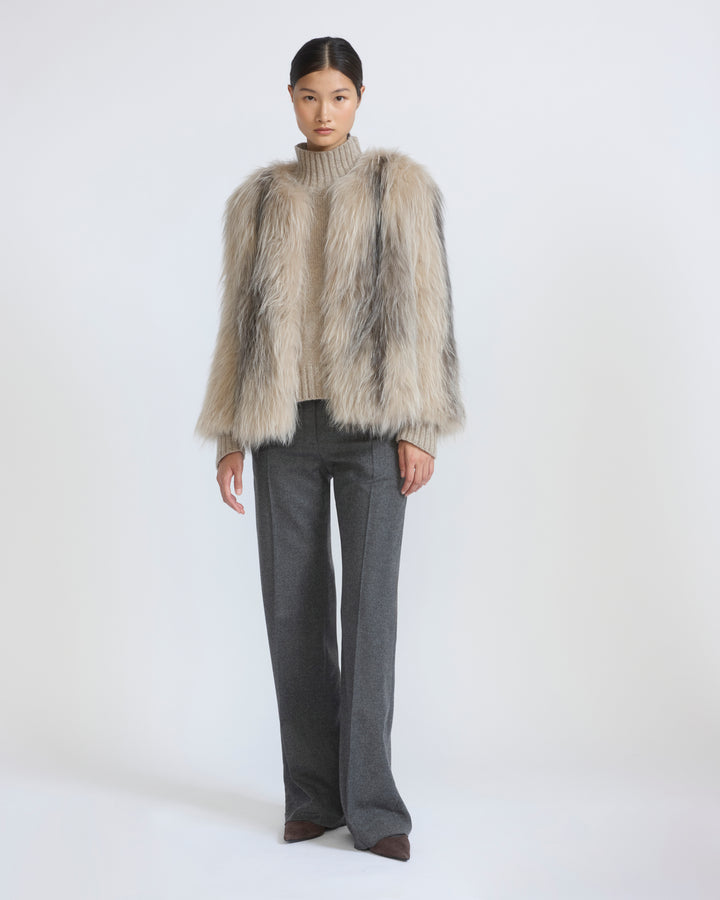 Knitted short fox fur jacket - Yves Salomon - New Fall/Winter Collection