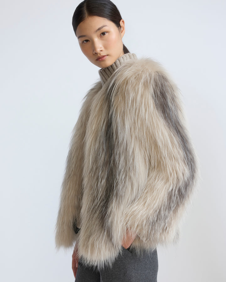 Knitted short fox fur jacket - Yves Salomon - New Fall/Winter Collection