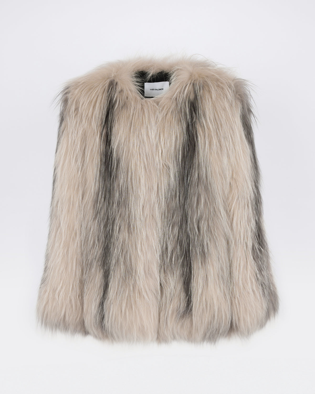Knitted short fox fur jacket