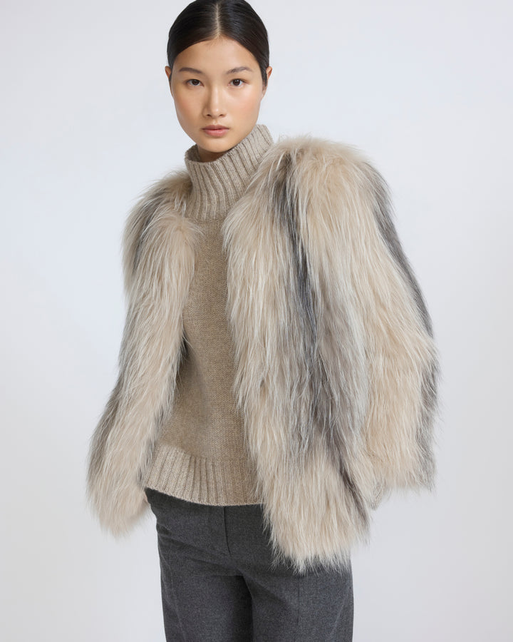 Knitted short fox fur jacket - Yves Salomon - New Fall/Winter Collection