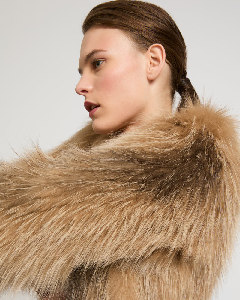 Knitted fox fur jacket - brown - Yves Salomon