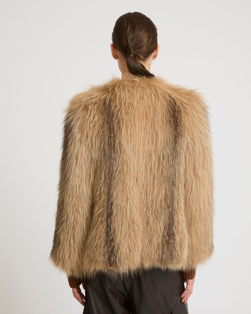 Knitted fox fur jacket - brown - Yves Salomon