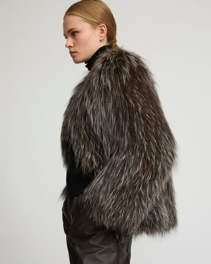 Knitted fox fur jacket