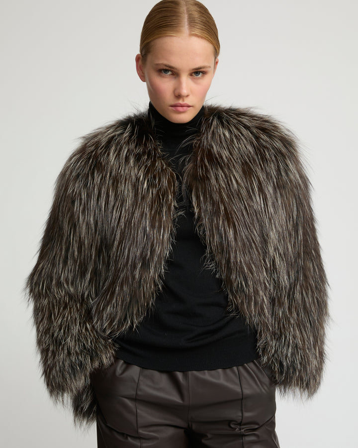 Knitted fox fur jacket