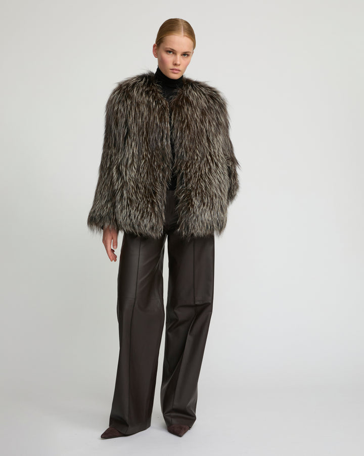 Knitted fox fur jacket