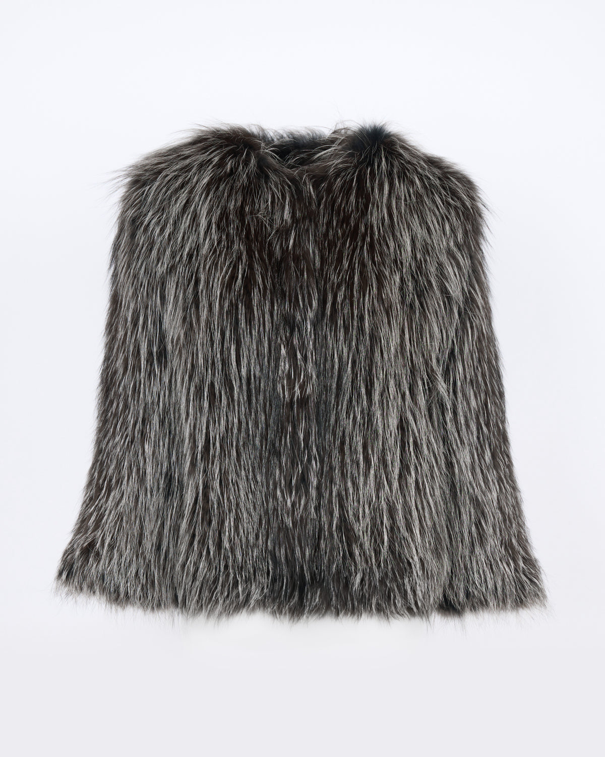 Knitted short fox fur jacket