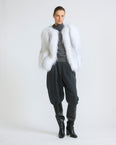 Knitted short fox fur jacket