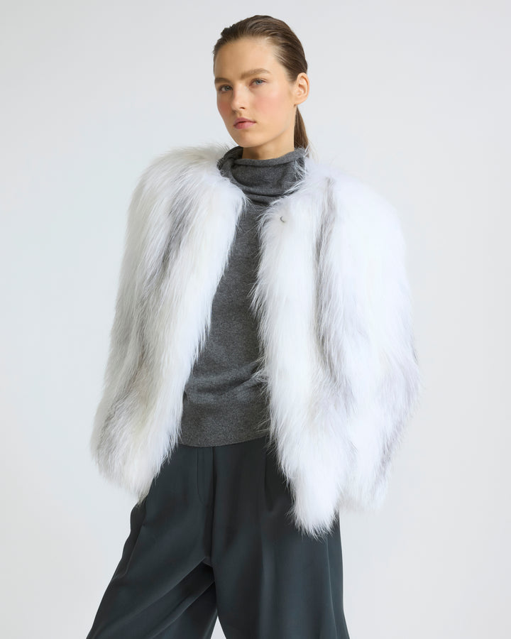 Knitted short fox fur jacket - Yves Salomon - New Fall/Winter Collection