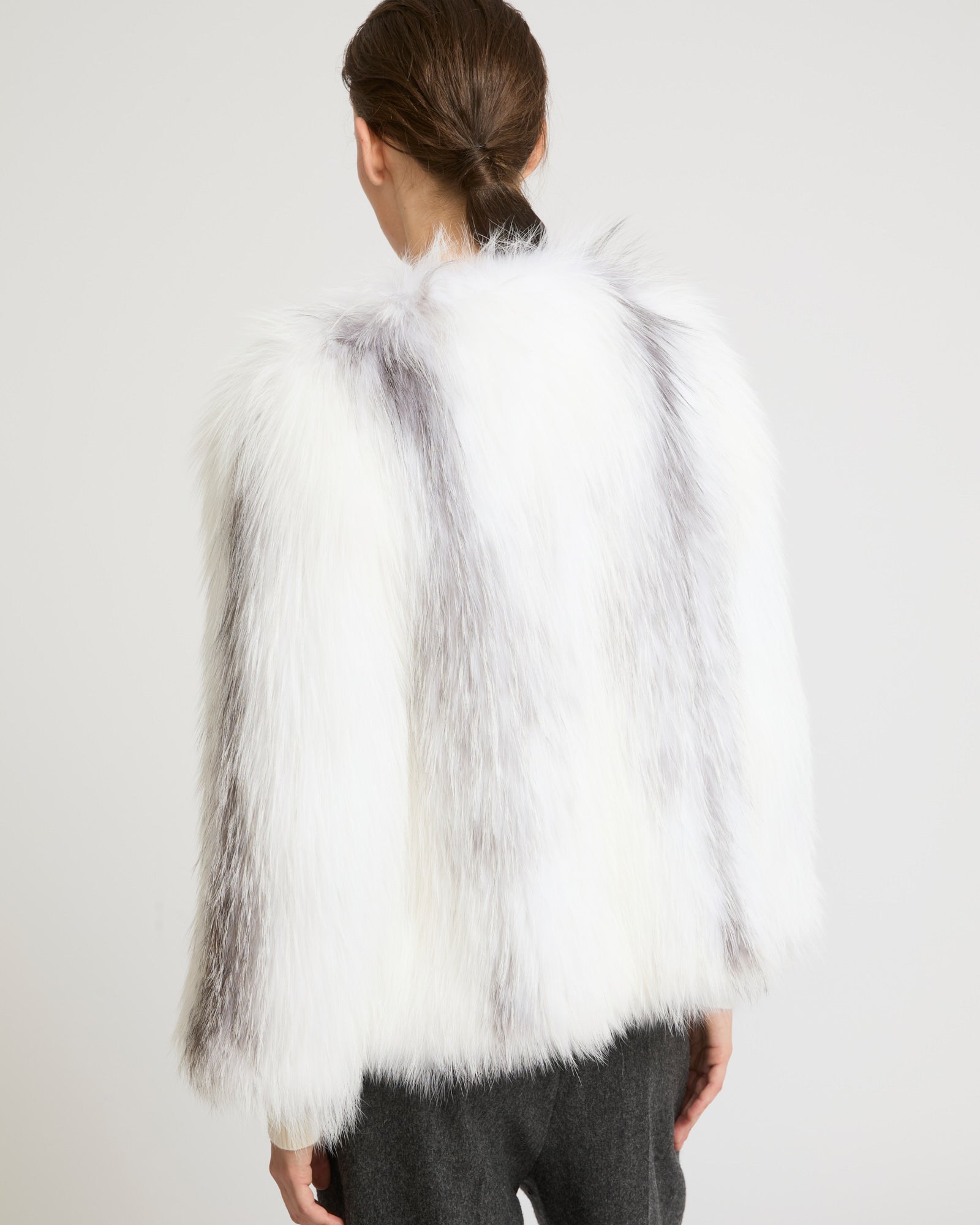 アパルトモン　YVES SALOMON WOOL FRONT KNITWEAR Knitted fox fur jacket - white - Yves Salomon – Yves Salomon US