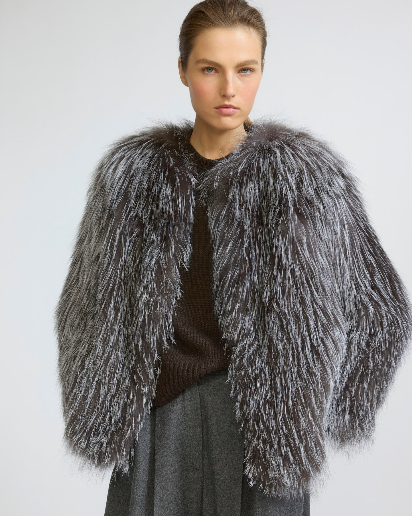 Knitted short fox fur jacket - Yves Salomon - New Fall/Winter Collection